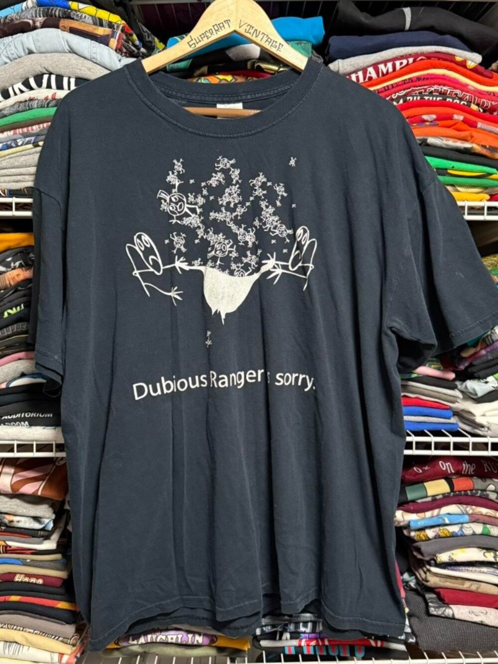 Y2K dubious ranger is sorry band tee black